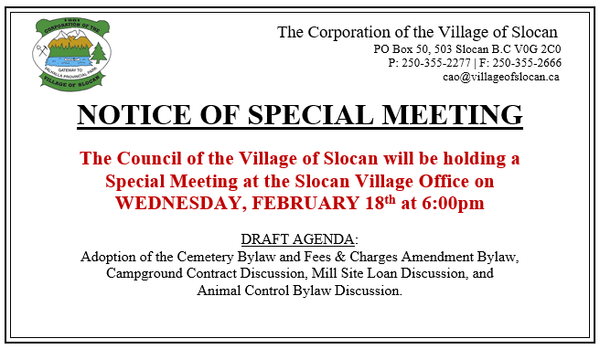 Notice of Special Meeting